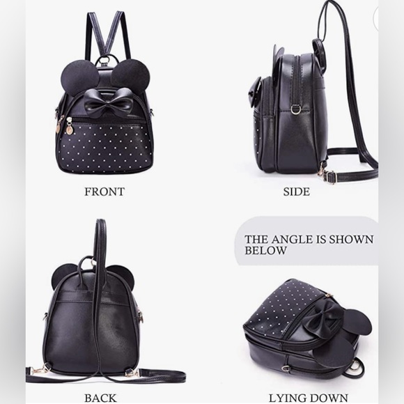 NWT Girls Bowknot Polka Dot Cute Mini Backpack Small Daypacks - Picture 3 of 6